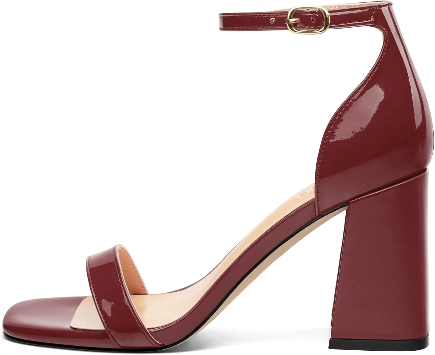 Square Open Toe Block High Heels for Women Ankle Strap Chunky Heeled Sandals Women's Summer Dress Sandal Shoes 3 Inch