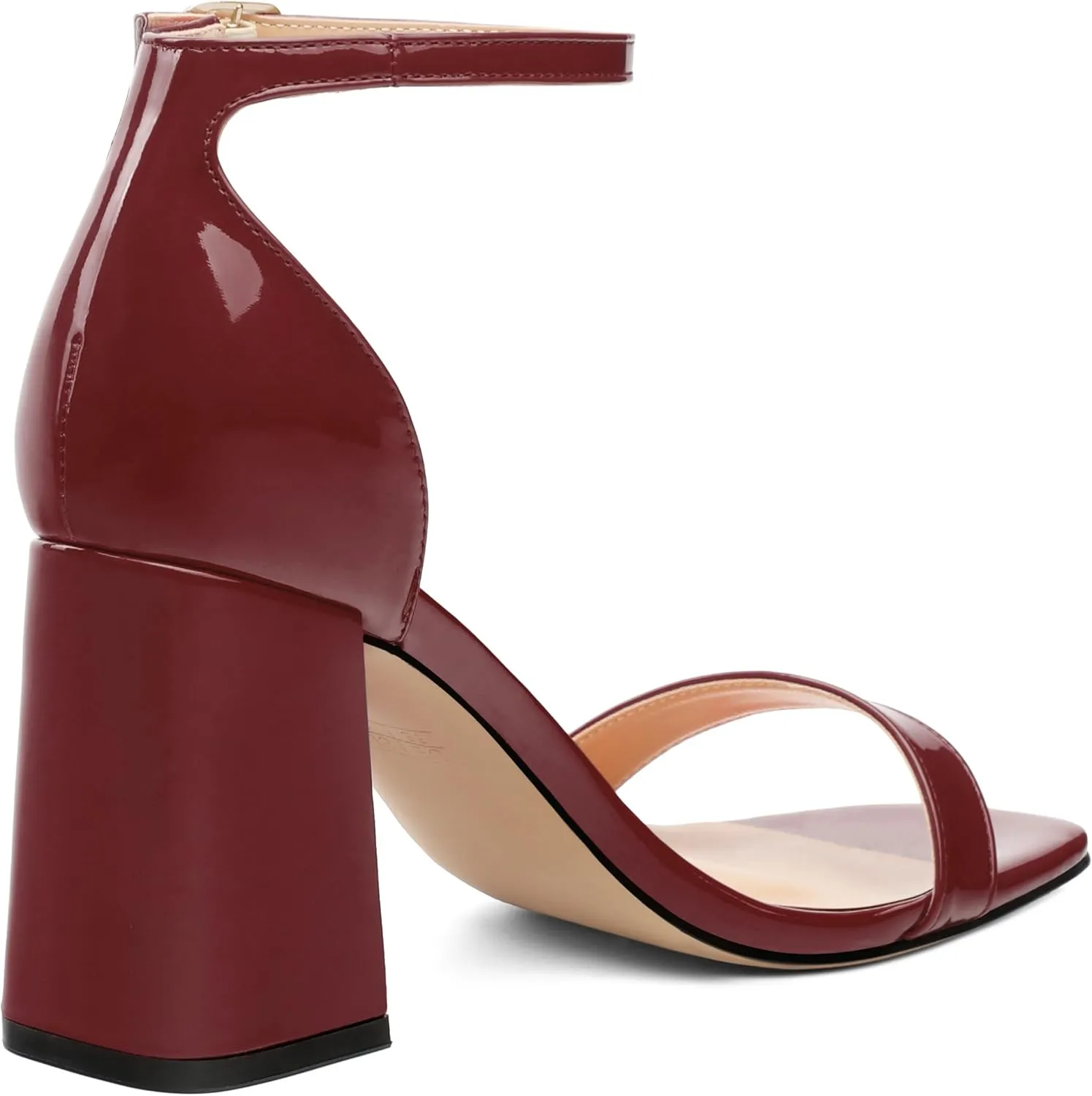 Square Open Toe Block High Heels for Women Ankle Strap Chunky Heeled Sandals Women's Summer Dress Sandal Shoes 3 Inch