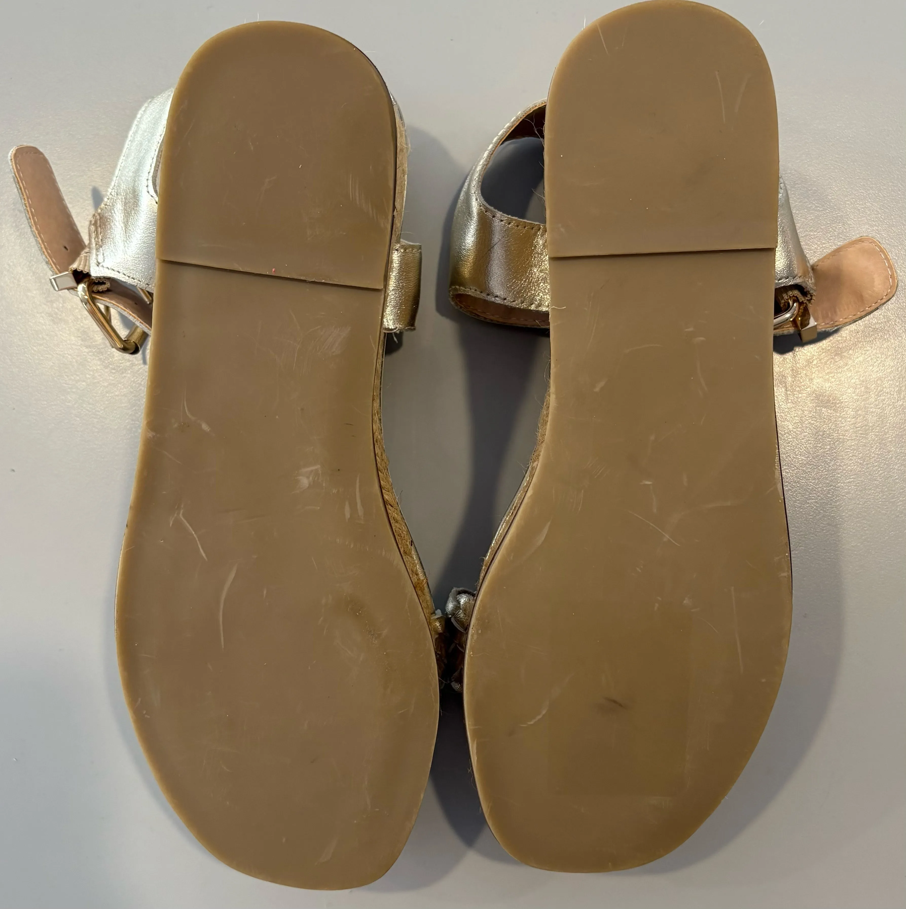 Steven by Steve Madden Sabble Gold Leather Espadrille Wedges Size: 8.5B