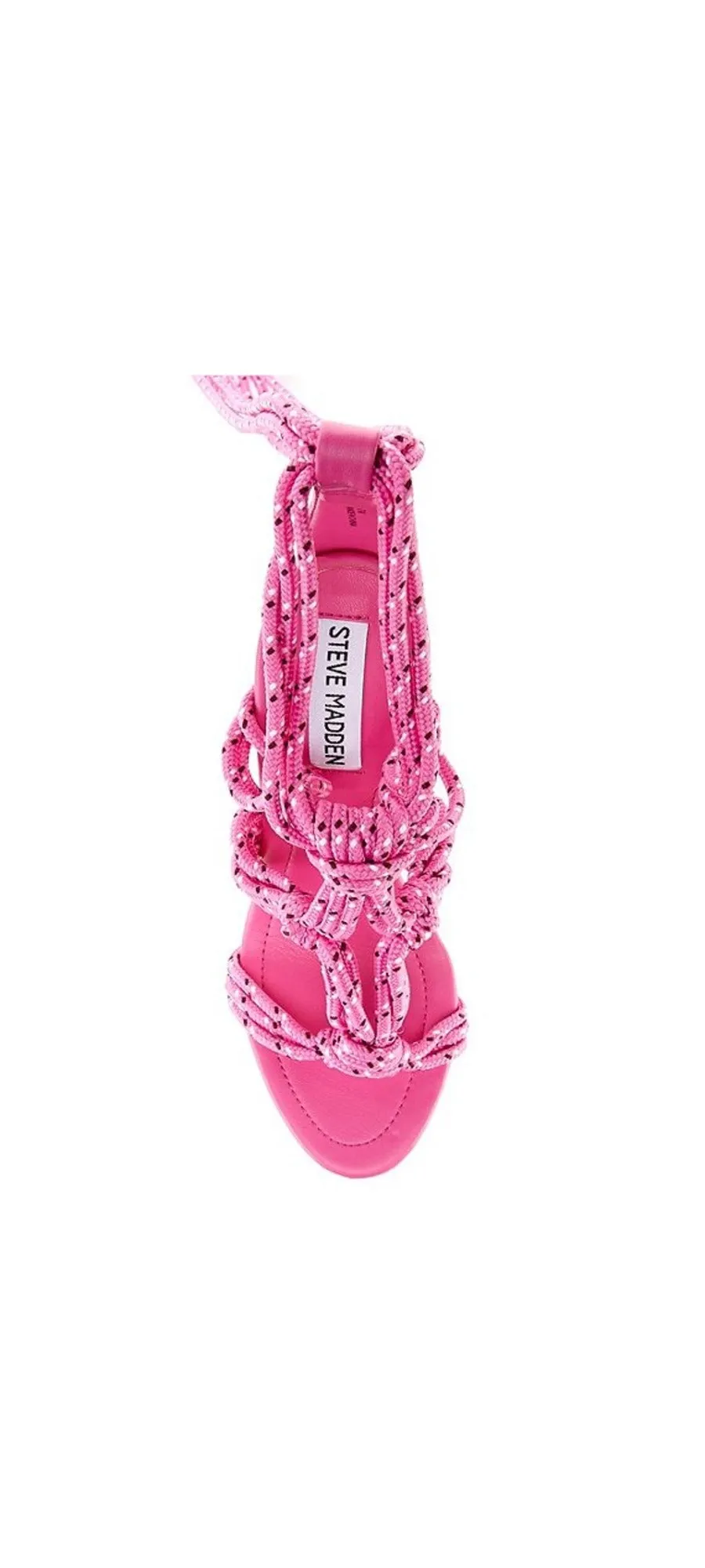 Strappy Multi Open Fiore Steve Sturdy Sandals Up Heeled Madden Pink Toe High Tie Exclusive selection