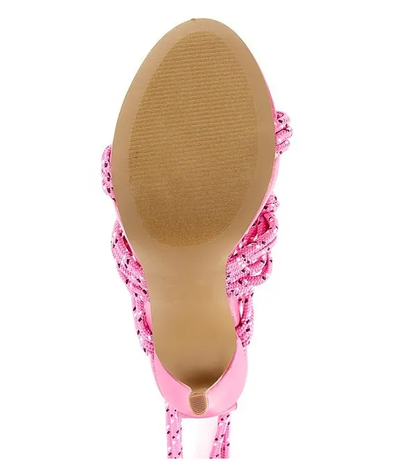Strappy Multi Open Fiore Steve Sturdy Sandals Up Heeled Madden Pink Toe High Tie Exclusive selection