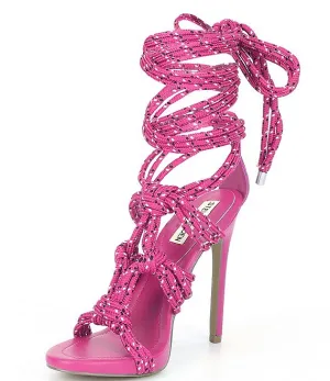 Strappy Multi Open Fiore Steve Sturdy Sandals Up Heeled Madden Pink Toe High Tie Exclusive selection