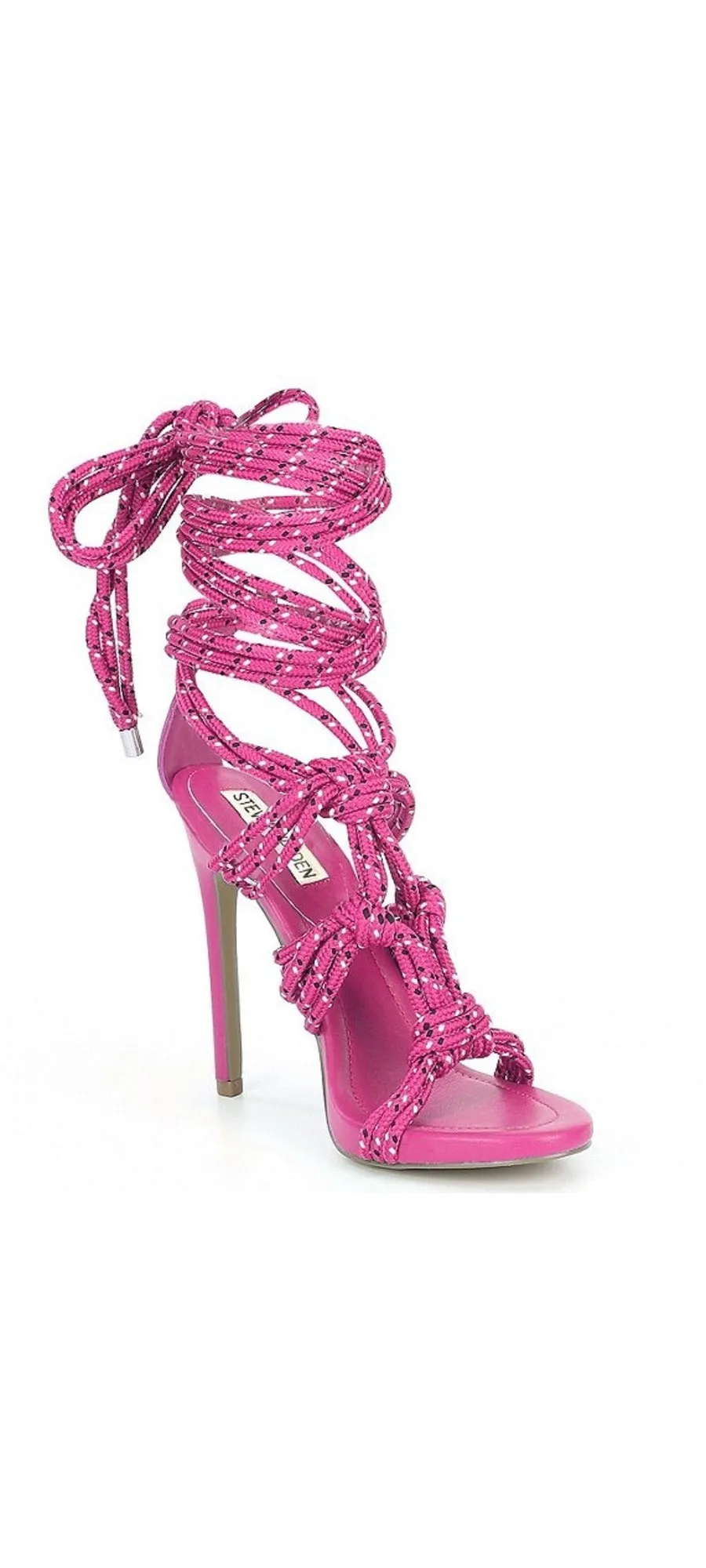 Strappy Multi Open Fiore Steve Sturdy Sandals Up Heeled Madden Pink Toe High Tie Exclusive selection