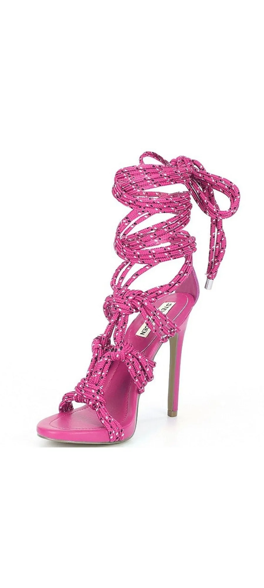 Strappy Multi Open Fiore Steve Sturdy Sandals Up Heeled Madden Pink Toe High Tie Exclusive selection