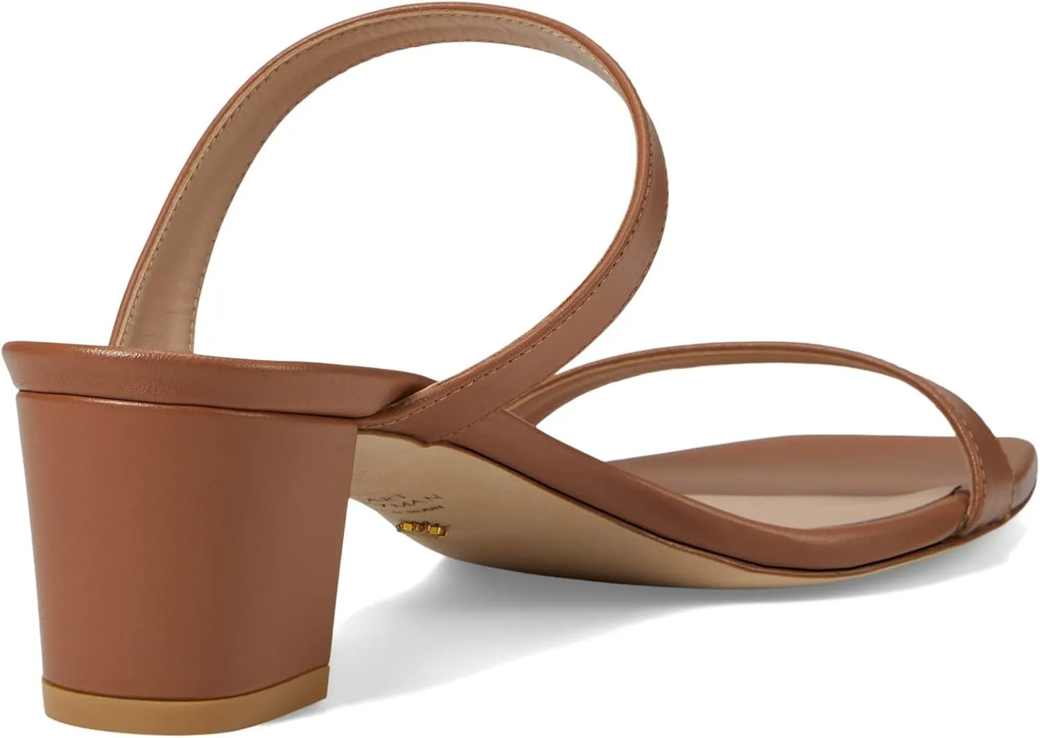 Stuart Weitzman Aleena 50 Block Slide Heels for Women - Leather Upper and Lining, Sleek Straps Design, and Rubber Outsole