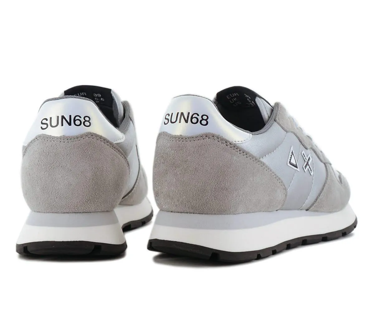 SUN68 Ally Bright Suede and Nylon - Damen Sneakers Schuhe Silber-Grau Z44203-44