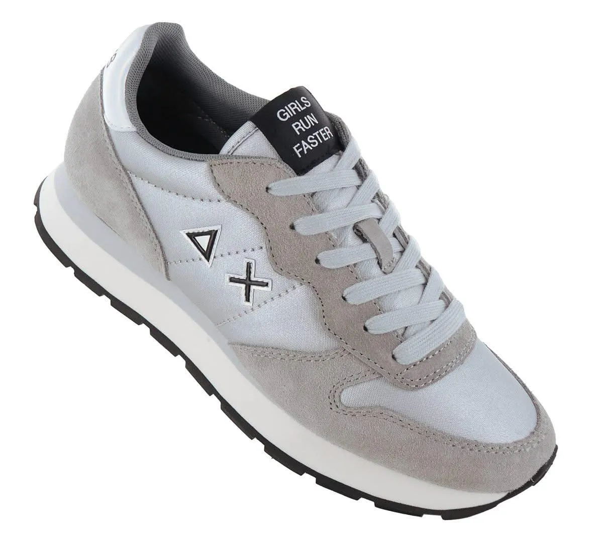 SUN68 Ally Bright Suede and Nylon - Damen Sneakers Schuhe Silber-Grau Z44203-44