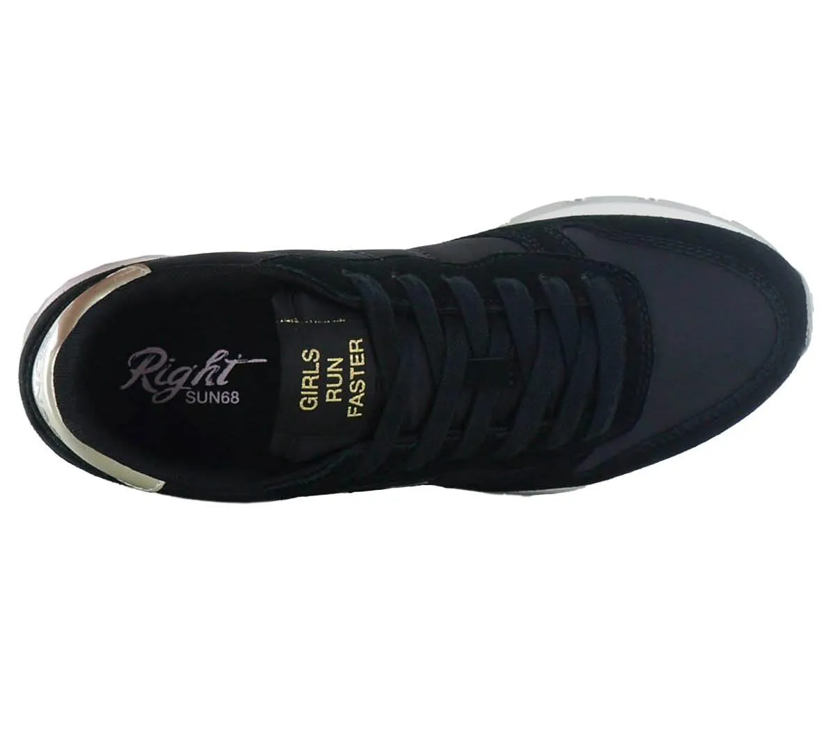 SUN68 Ally Gold Silver - Damen Sneakers Schuhe Schwarz Z44202-4311