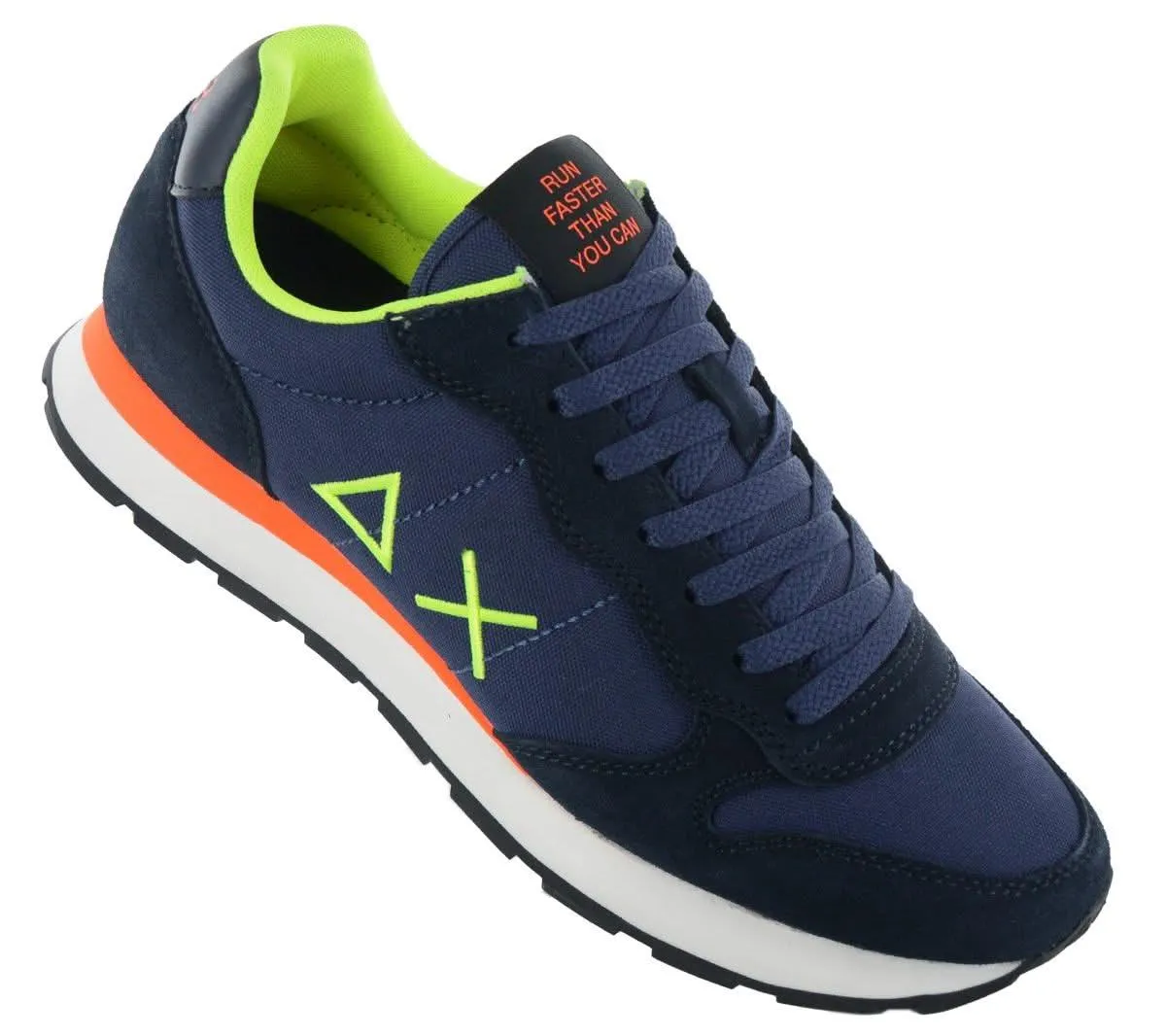 SUN68 Tom Fluo - Herren Sneakers Schuhe Navy-Blau Z44102-07