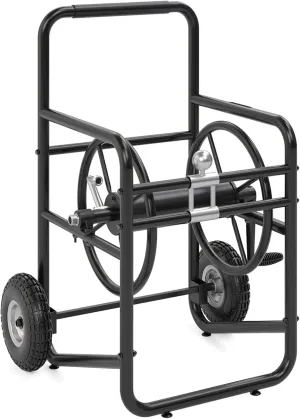 Suncast 200' Pro Hose Reel Cart with Flat-Free Rubber Tires, Outdoor Weather-Resistant Steel Garden Hose Reel Cart, 200' of 5/8" Hose Capacity, Made in the USA