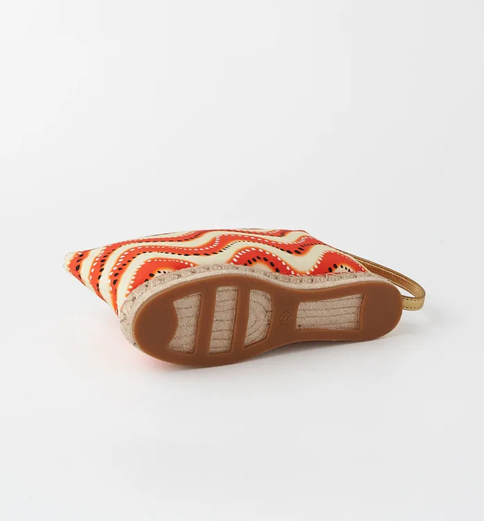 The Sandra Canvas Clutch - Orange Wave