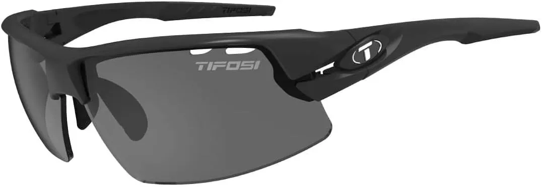 Tifosi Crit Sunglasses, Matte Black with Smoke/AC Red/Clear lenses