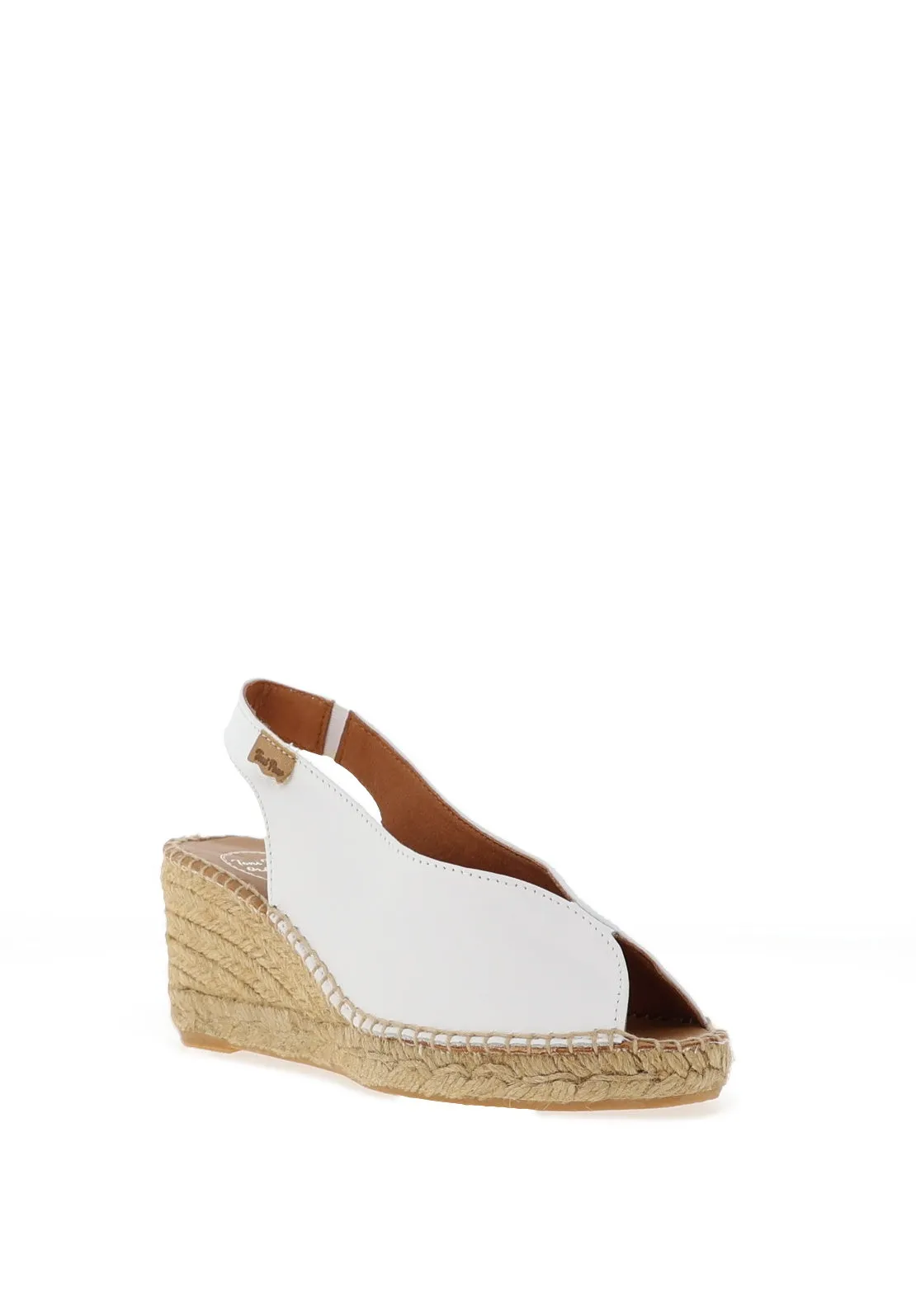 Toni Pons Laila Leather Peep Toe Sling Back Espadrille Sandals, White