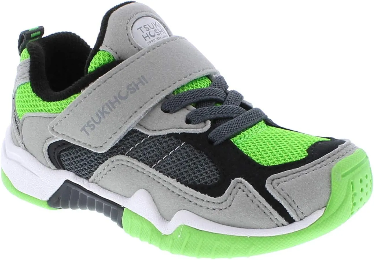 TSUKIHOSHI 2515 Blast Strap-Closure Machine Washable Child Sneaker Shoe with Wide Toe Box and Slip-Resistant, Non-Marking Outsole - for Toddlers and Little Kids, Ages 1-8