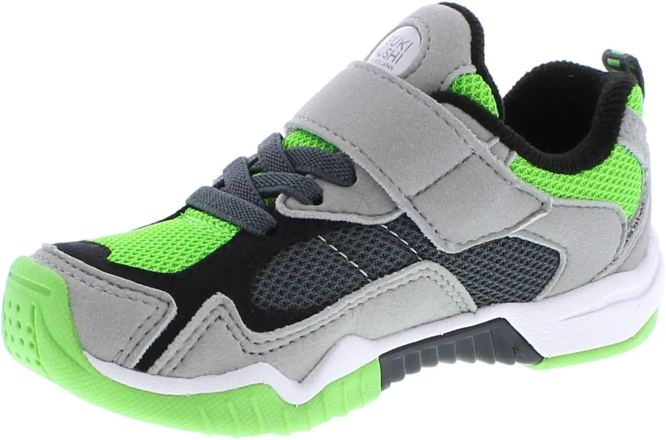 TSUKIHOSHI 2515 Blast Strap-Closure Machine Washable Child Sneaker Shoe with Wide Toe Box and Slip-Resistant, Non-Marking Outsole - for Toddlers and Little Kids, Ages 1-8