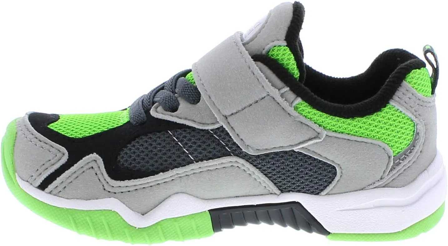 TSUKIHOSHI 2515 Blast Strap-Closure Machine Washable Child Sneaker Shoe with Wide Toe Box and Slip-Resistant, Non-Marking Outsole - for Toddlers and Little Kids, Ages 1-8