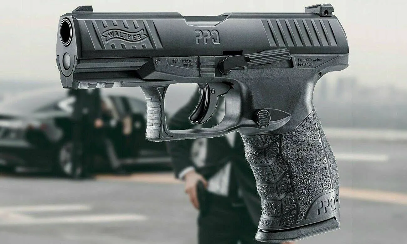 Umarex T4E Walther PPQ M2 CO2 .43 Cal Paintball Pistol Black with Pack of 100x Blue Paintballs and 5x12gr CO2 Tank and Extra Mag Bundle