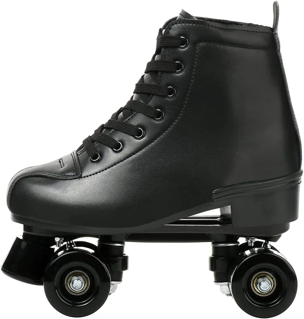 Unisex Roller Skates Double Row Four Wheels High-top Roller Skates Lightning Pattern for Beginners Womens Mens Boys and Girls