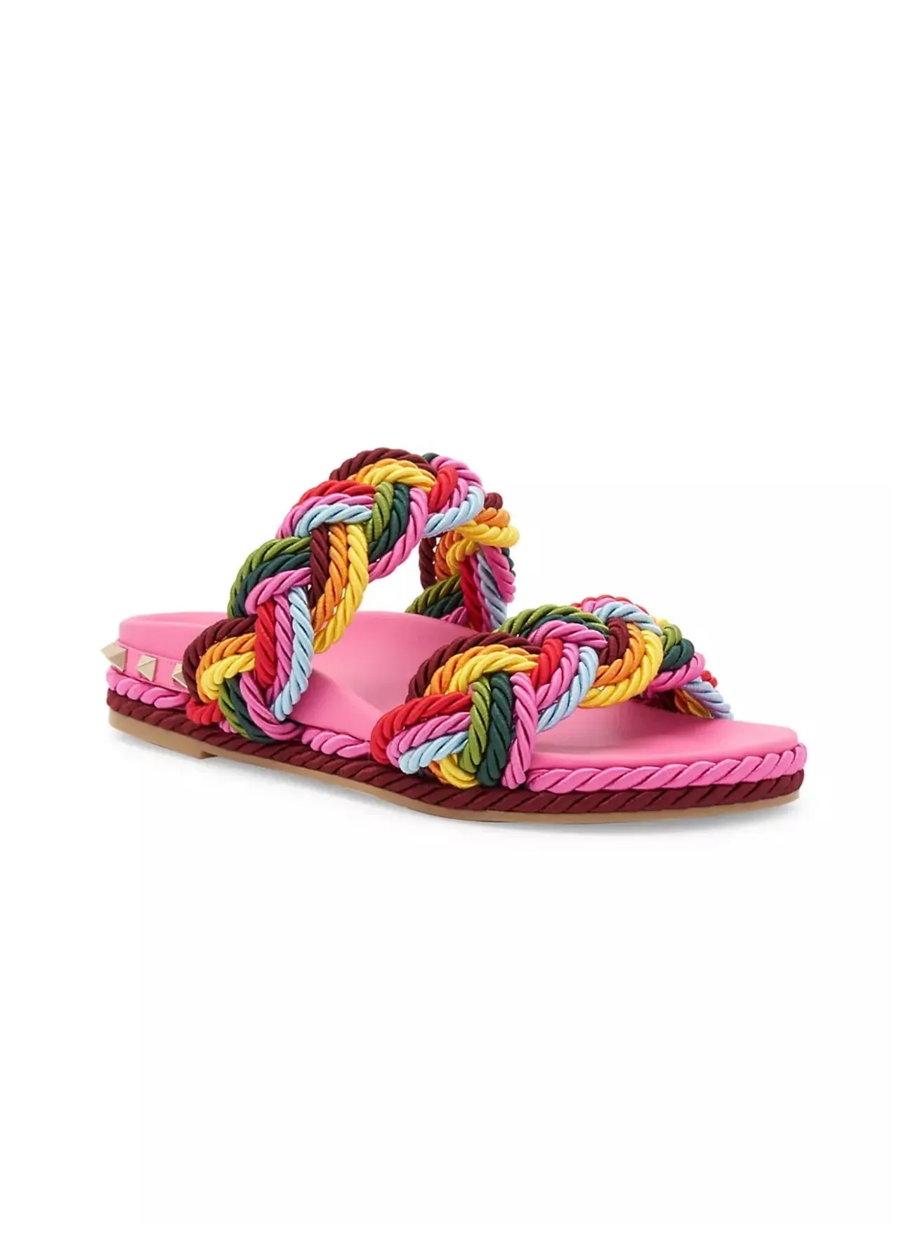 Valentino Garavani
Rockstud Woven Rope Espadrille Slides