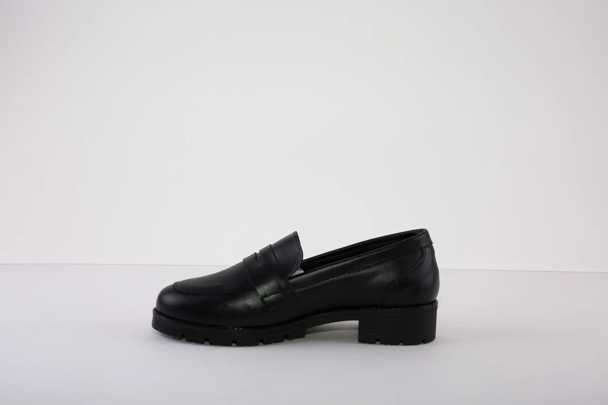VALERIAS 8570 LOW HEEL SLIP-ON SHOE - BLACK