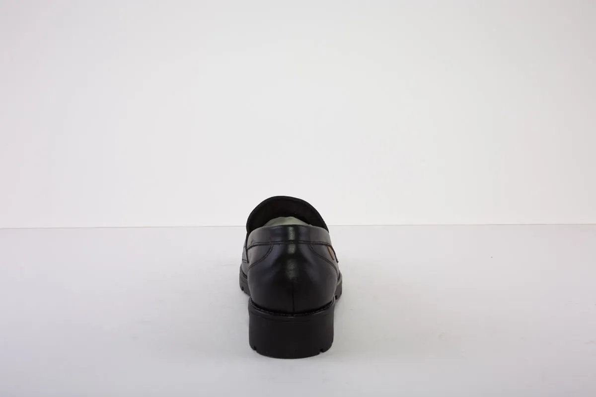 VALERIAS 8570 LOW HEEL SLIP-ON SHOE - BLACK