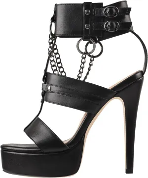 VERISSON Women's Stiletto High Heel Sandals Cross Bands Open Toe Platform Ankle Sandals Party Dress