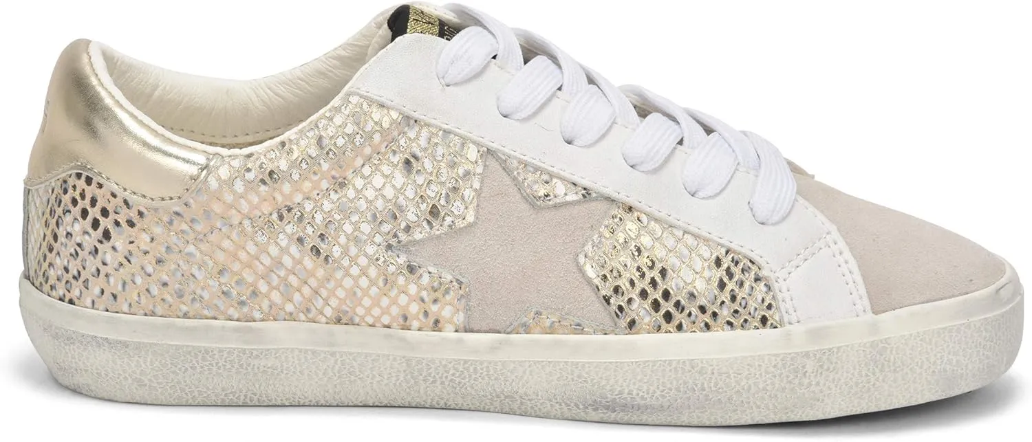 Vintage Havana Womens Kate Metallic Slip On Sneakers Shoes Casual - Gold, Grey, White