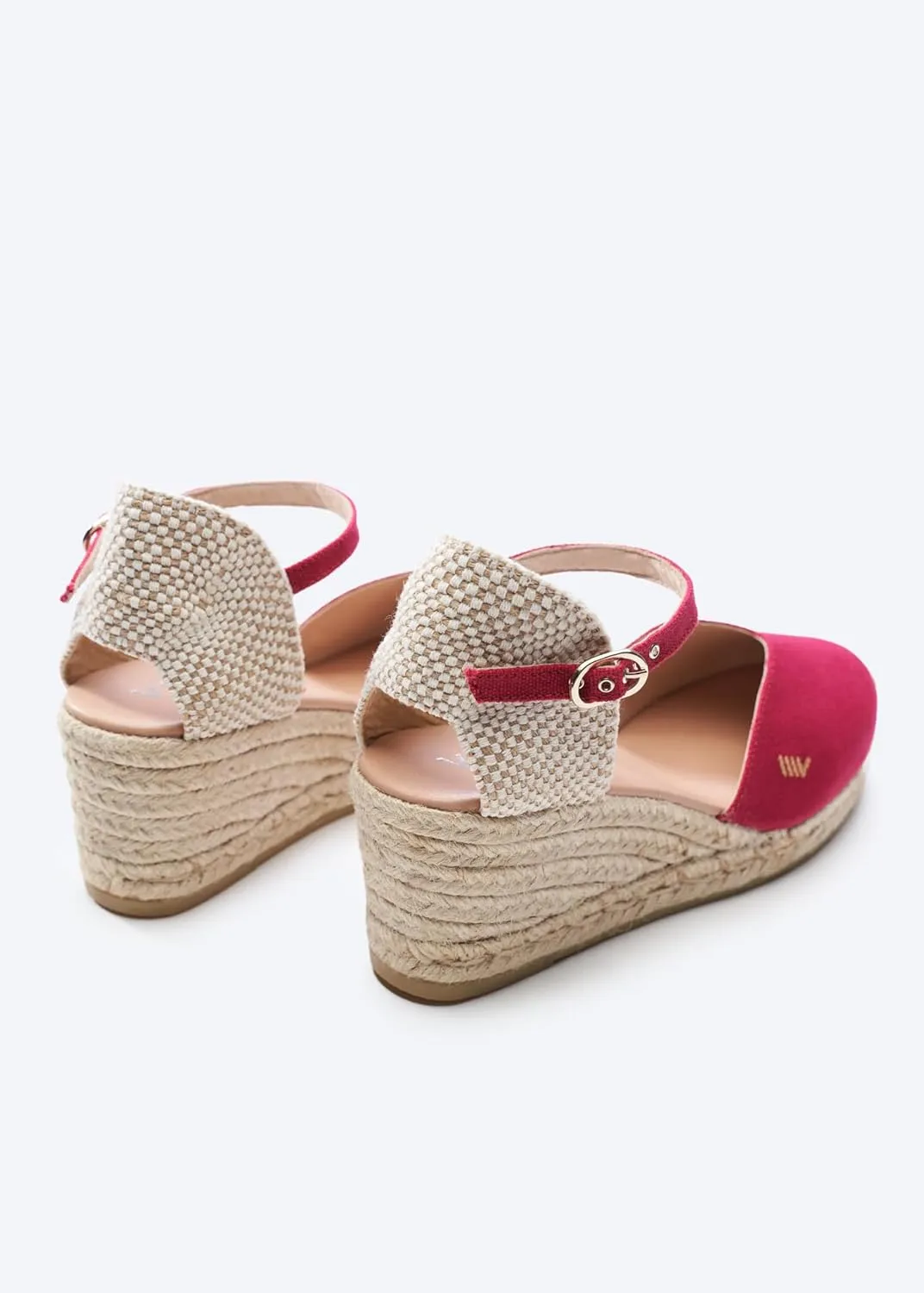 Viscata Reus Canvas Wedge Handmade 2 ½” Heel Women's Sandals with Breathable Cotton Canvas V-cut Vamp and 100% Natural Jute Midsole for all Casual Occasions