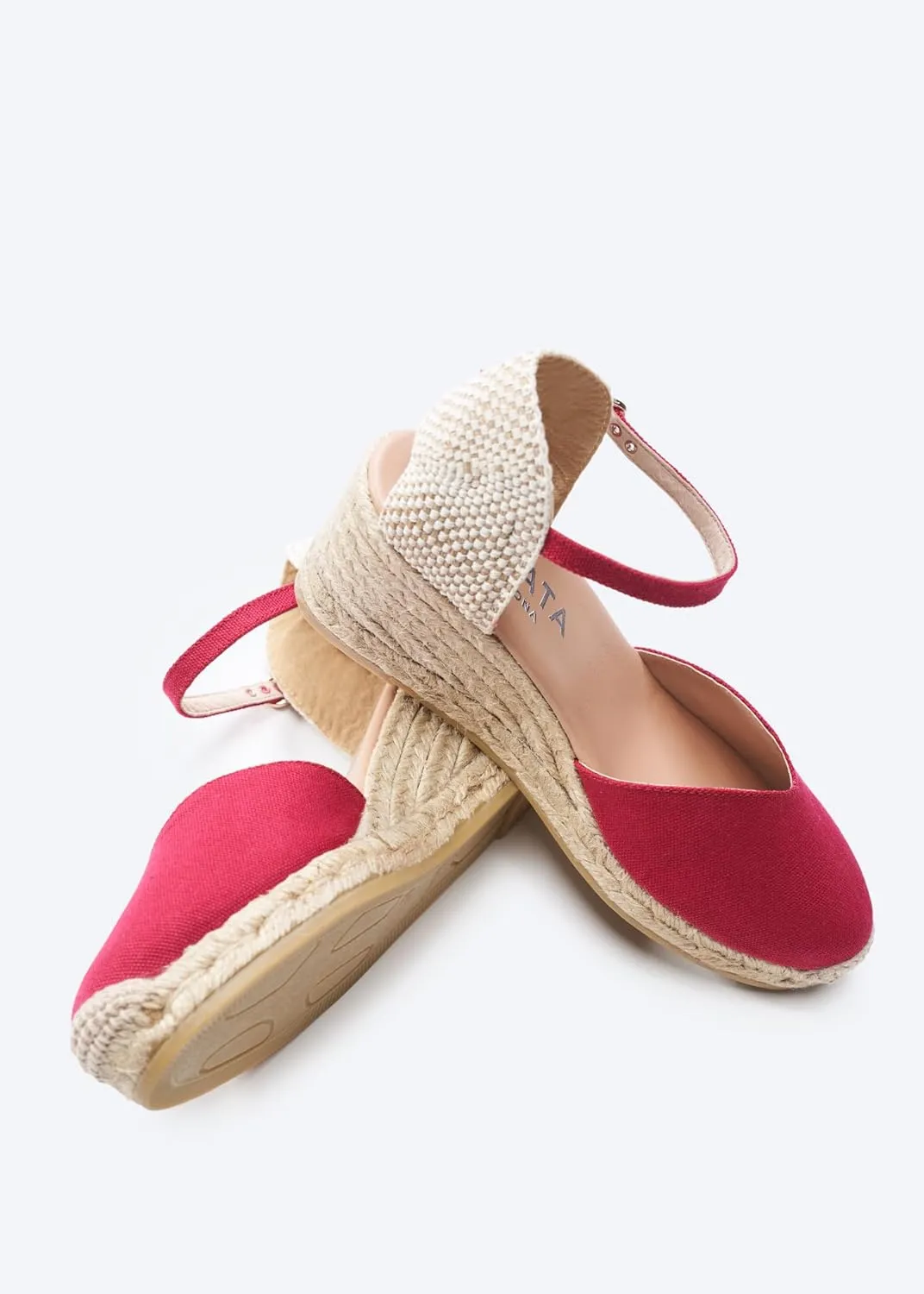 Viscata Reus Canvas Wedge Handmade 2 ½” Heel Women's Sandals with Breathable Cotton Canvas V-cut Vamp and 100% Natural Jute Midsole for all Casual Occasions