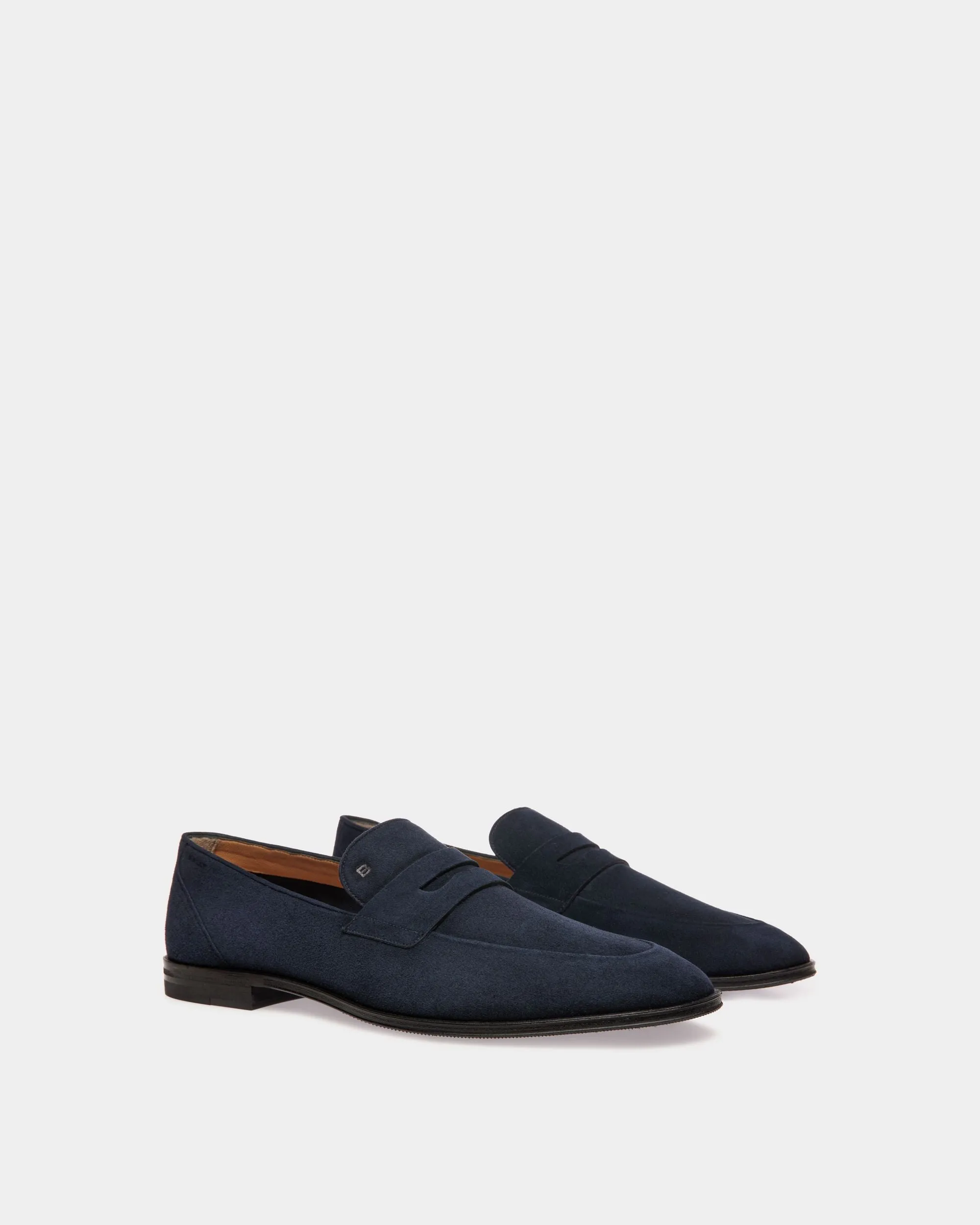 Westminster Loafer In Navy Blue Suede Leather