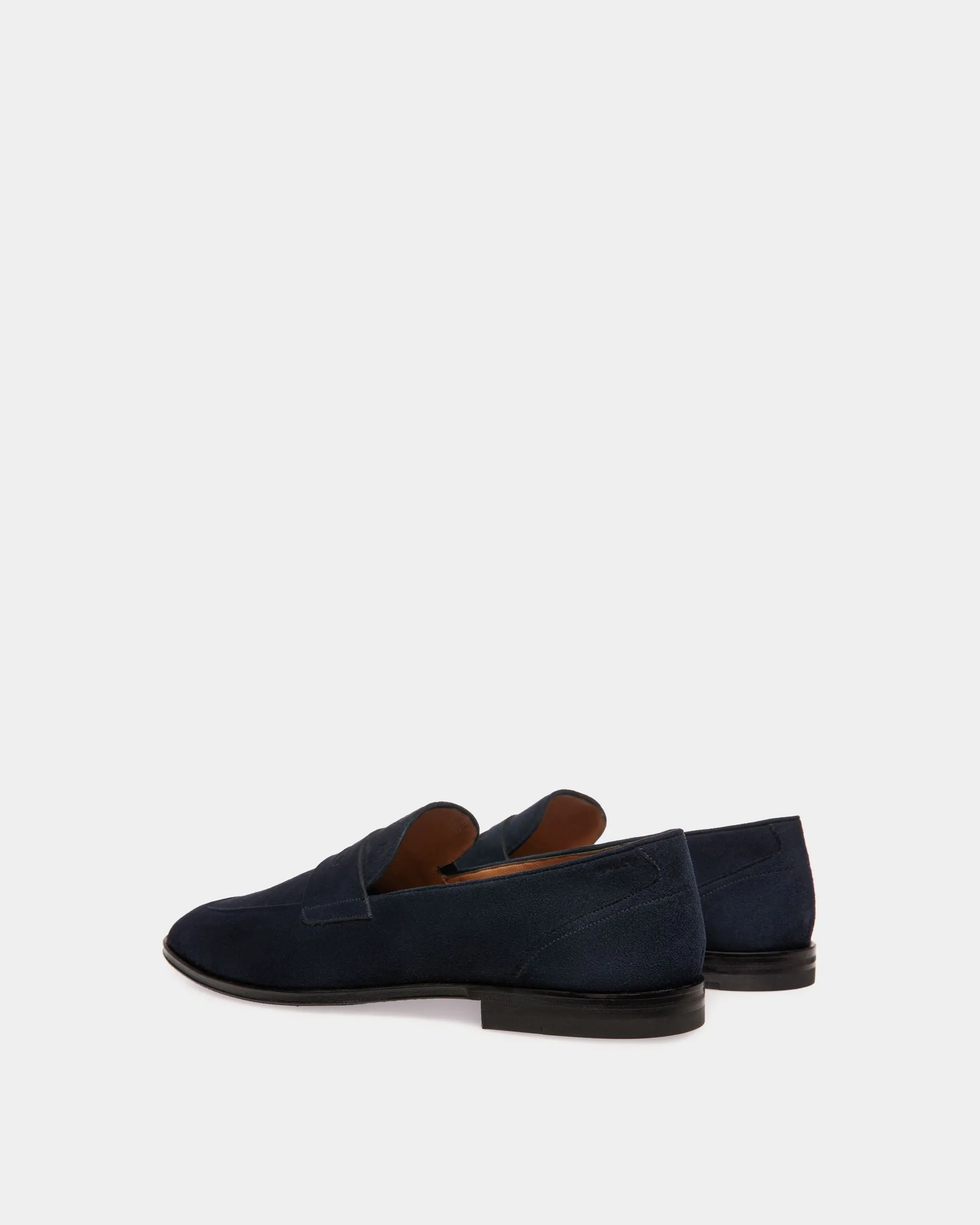 Westminster Loafer In Navy Blue Suede Leather