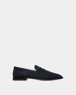 Westminster Loafer In Navy Blue Suede Leather