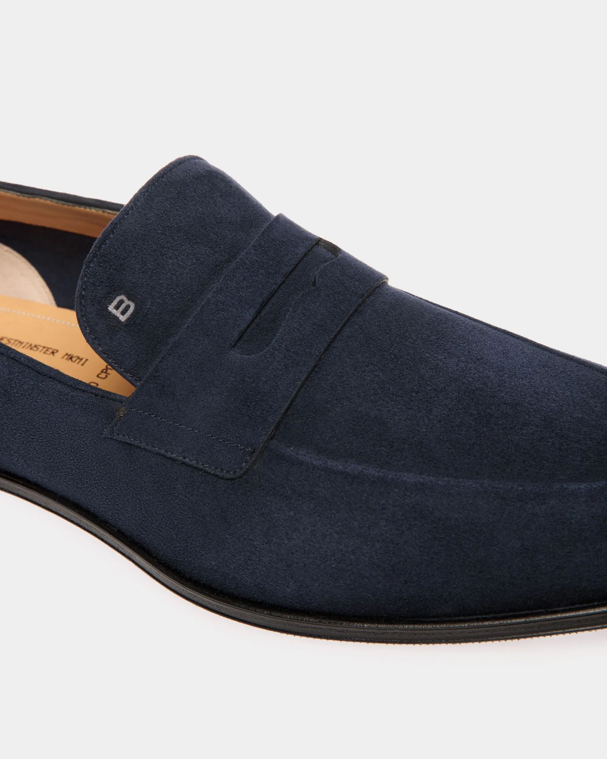 Westminster Loafer In Navy Blue Suede Leather
