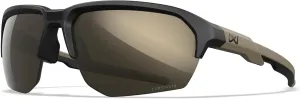 Wiley X JAKL Captivate Ballistic Rated Sunglasses, Safety Glasses for Men and Women, UV Eye Protection for Shooting and Outdoor Matte Black and Tan Frames, Tungsten Mirror Lenses