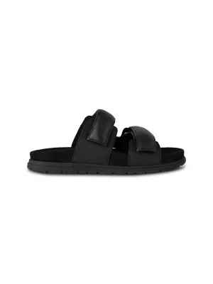 Woden Lisa Leather Slide Black