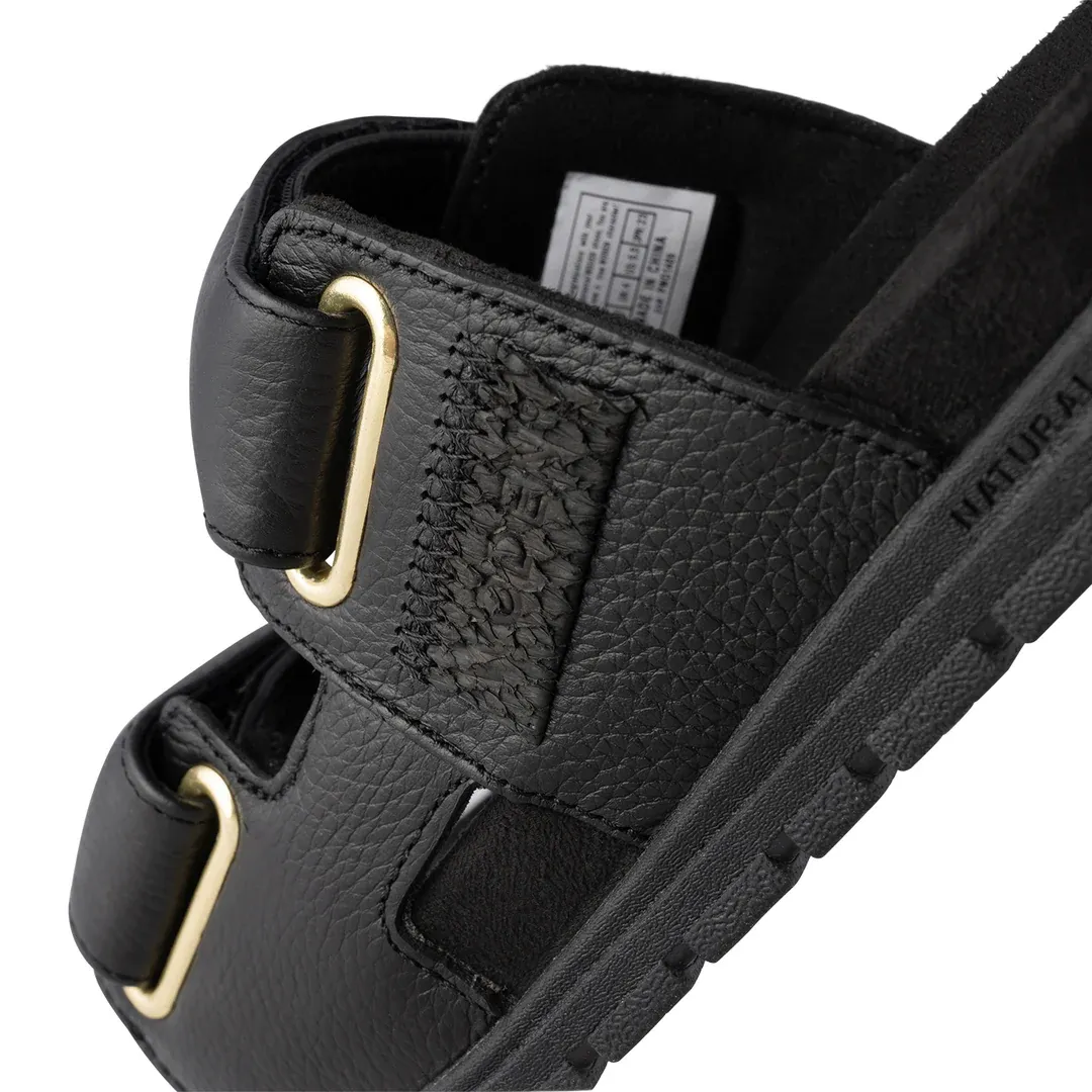 Woden Lisa Leather Slide Black