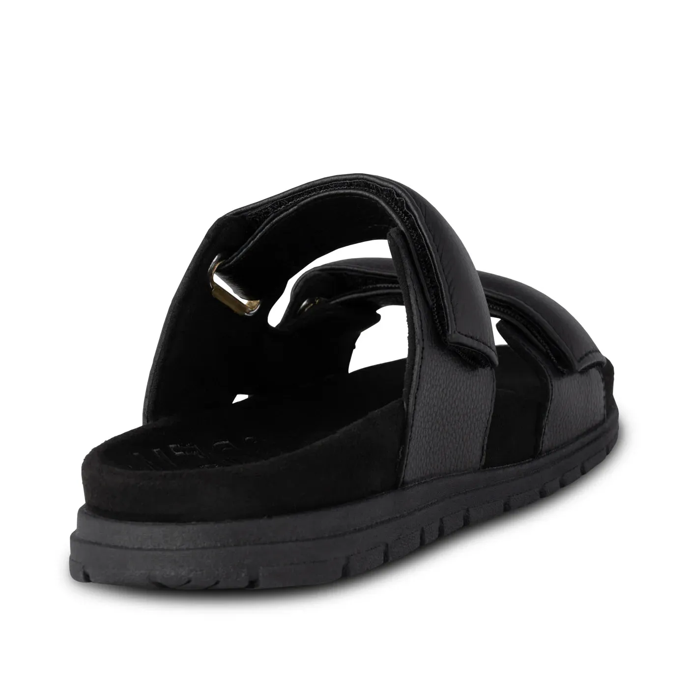 Woden Lisa Leather Slide Black
