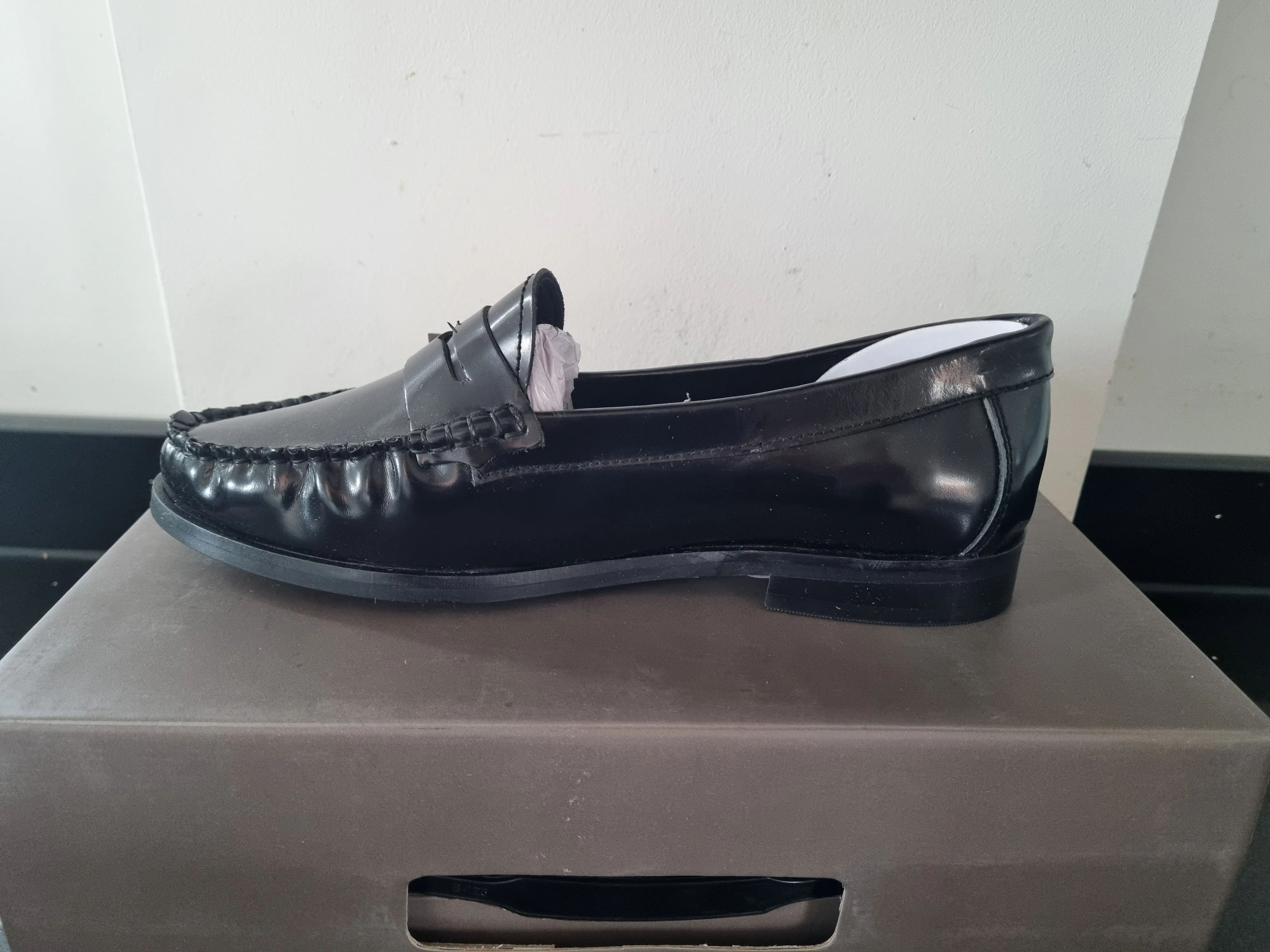 Womens - Cipriata Hi-Shine Black Saddle Loafer (L075A)