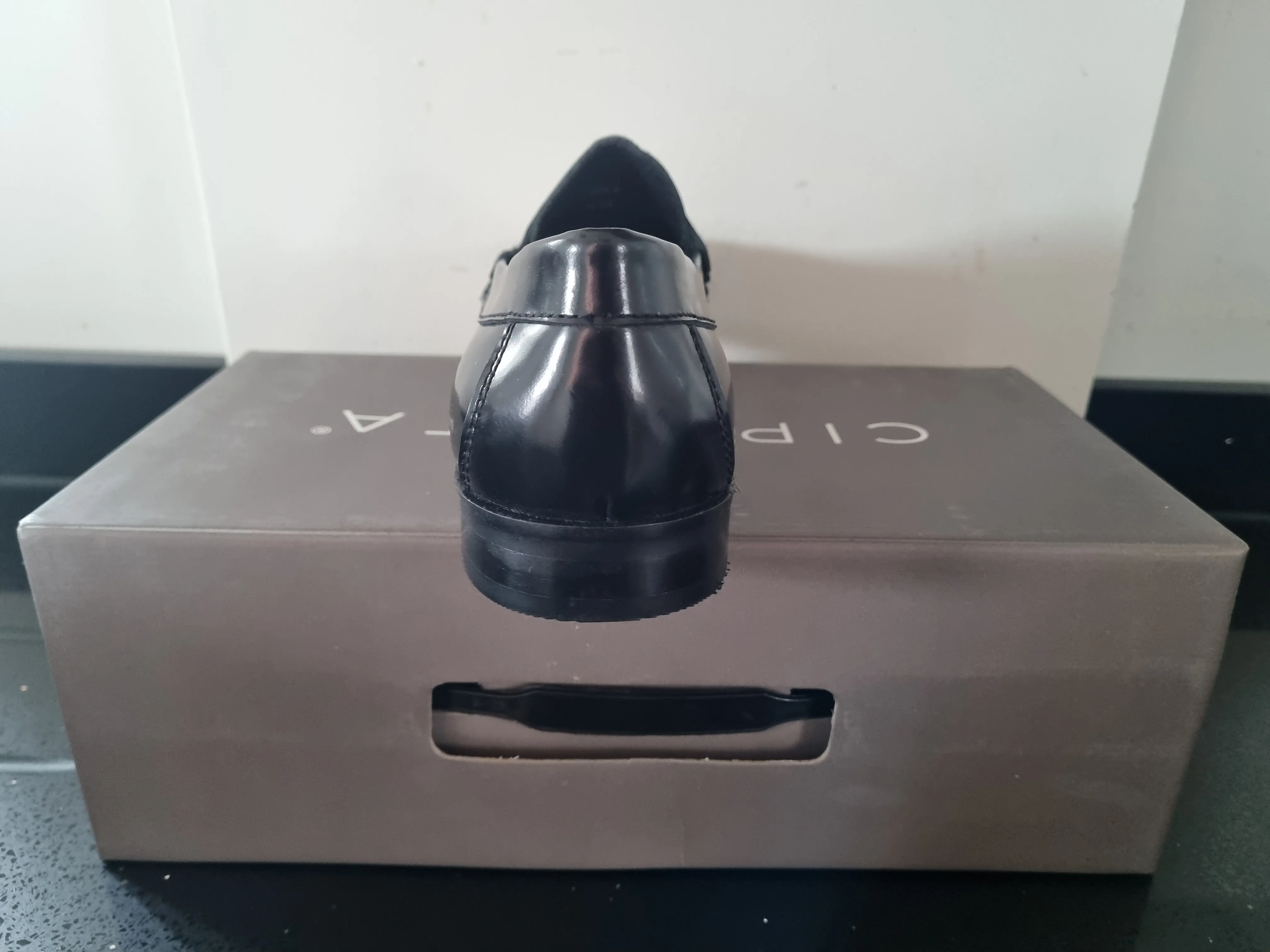 Womens - Cipriata Hi-Shine Black Saddle Loafer (L075A)