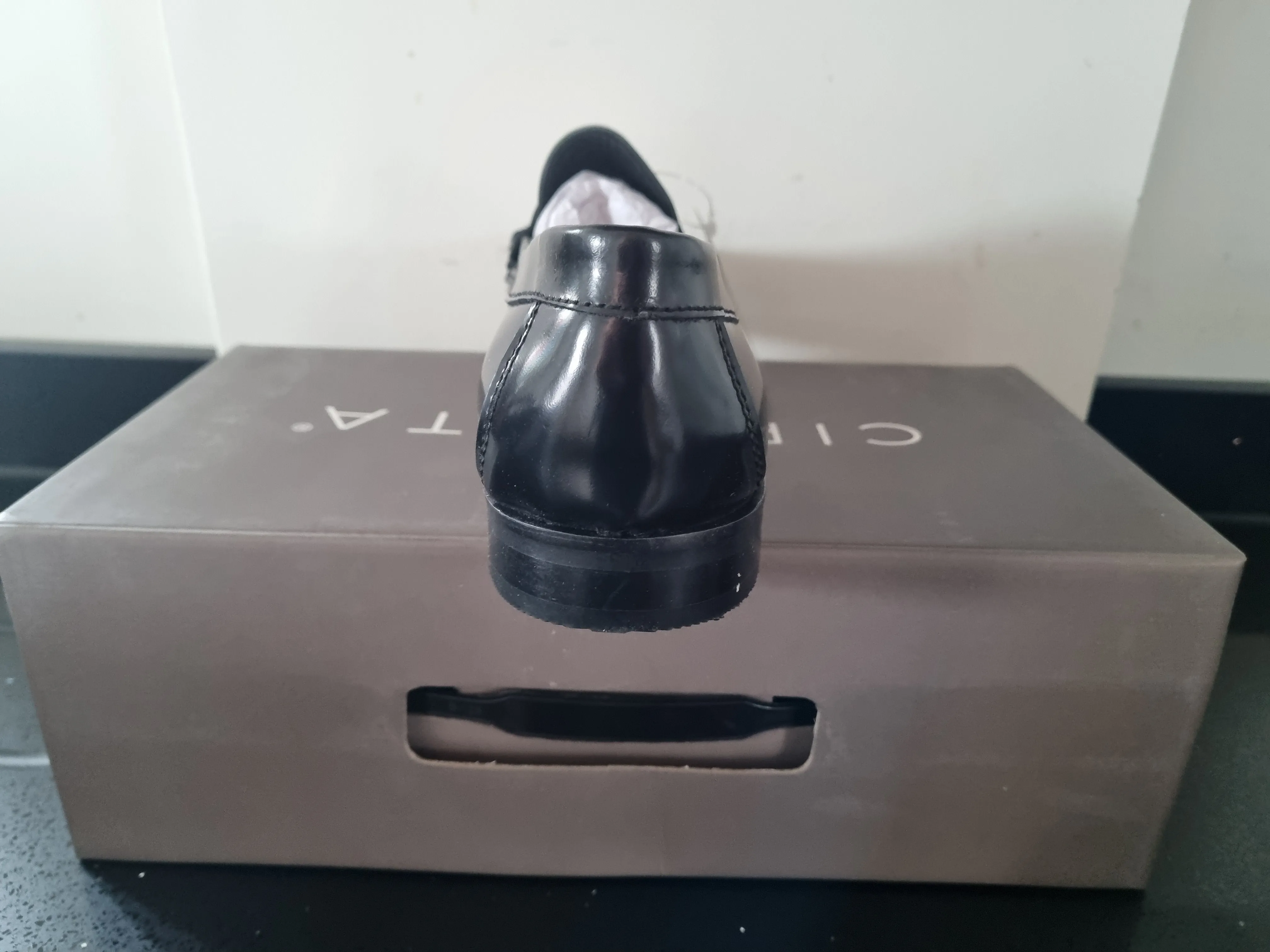 Womens - Cipriata Hi-Shine Black Saddle Loafer (L075A)