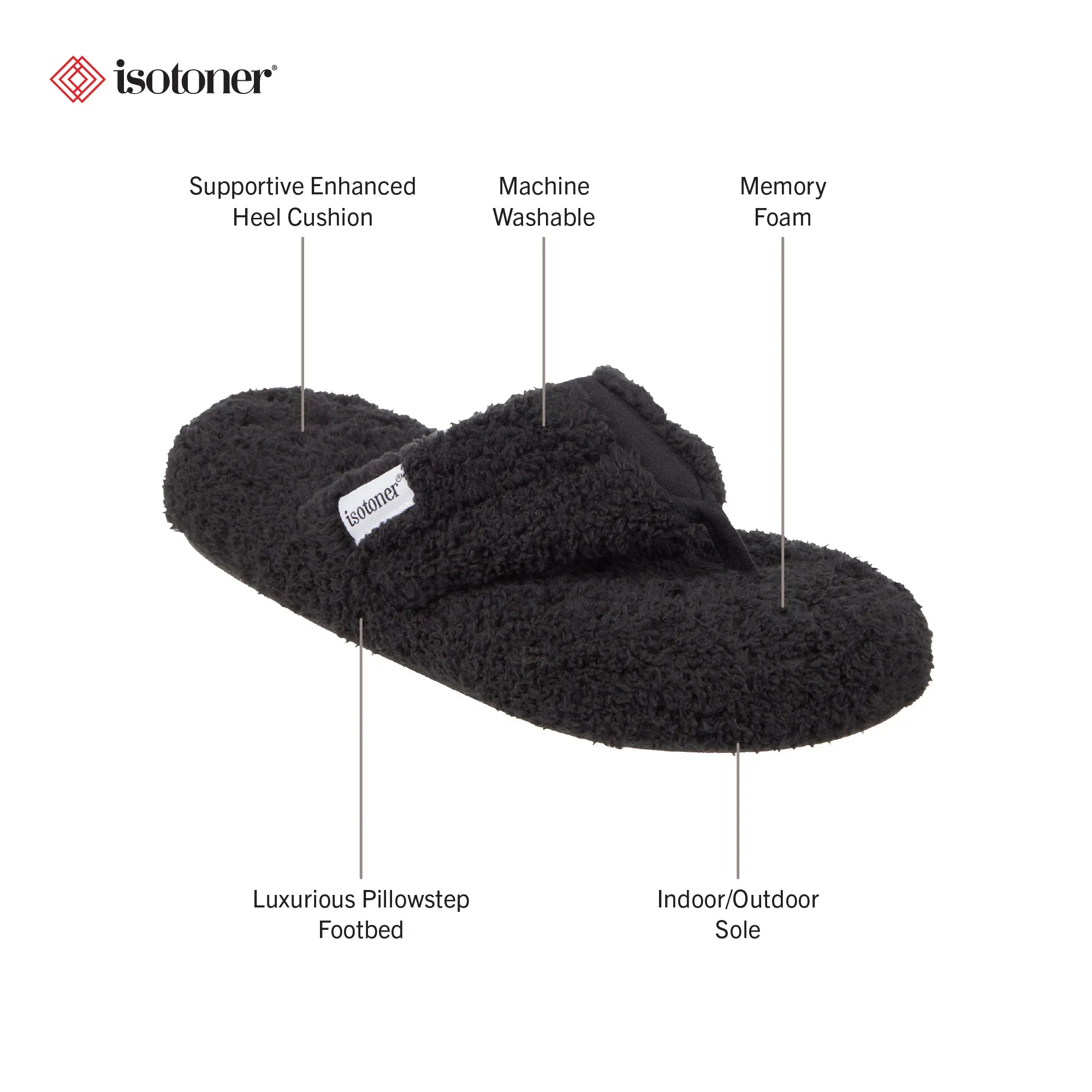 Women's Cozy Plush Joey Thong Slipper with Memory Foam