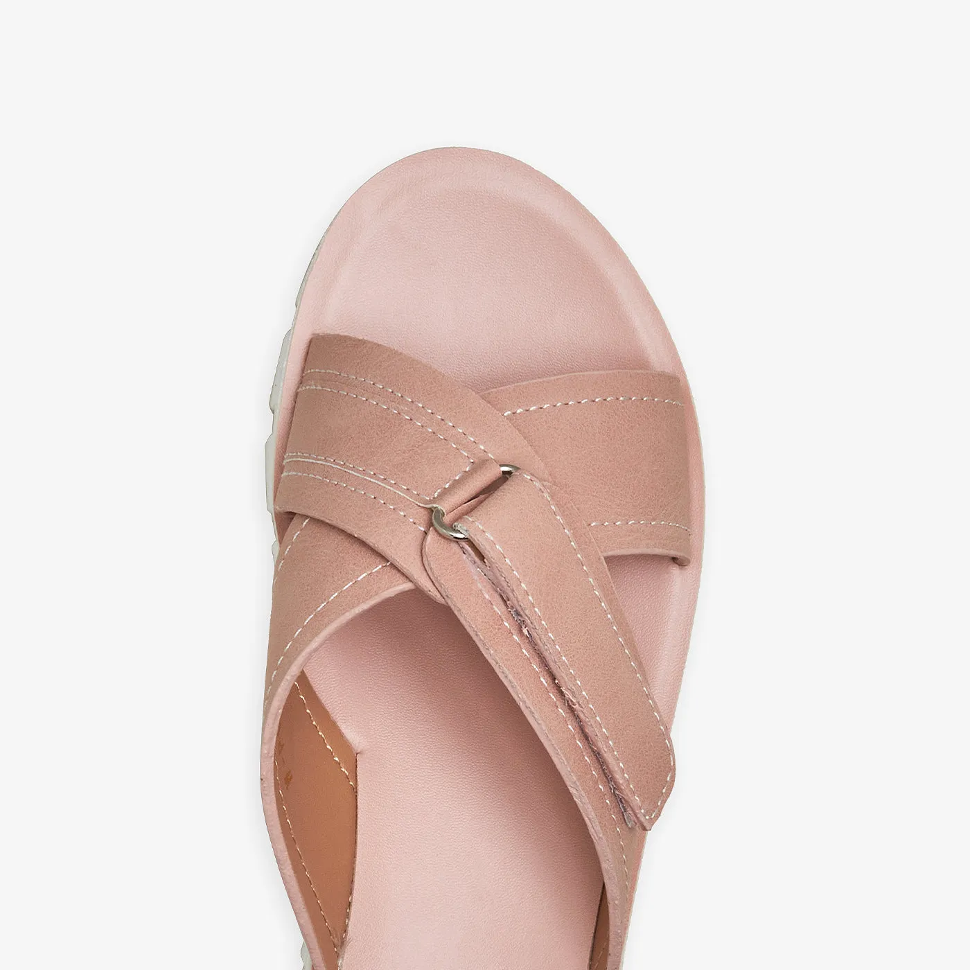 Women's Cross Buckled Slides