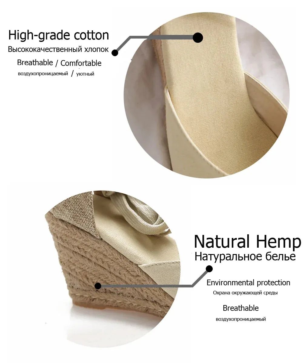Women's Espadrille Ankle Strap Sandals Comfortable Slippers Ladies Womens Casual Shoes Breathable Flax Hemp Canvas Pumps
