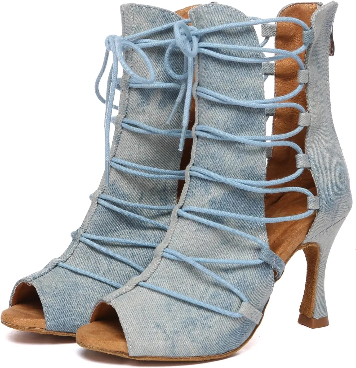 Womens Girls Dance Shoes Cut-out Ballroom Sandals Prom Evening Ankle Booties