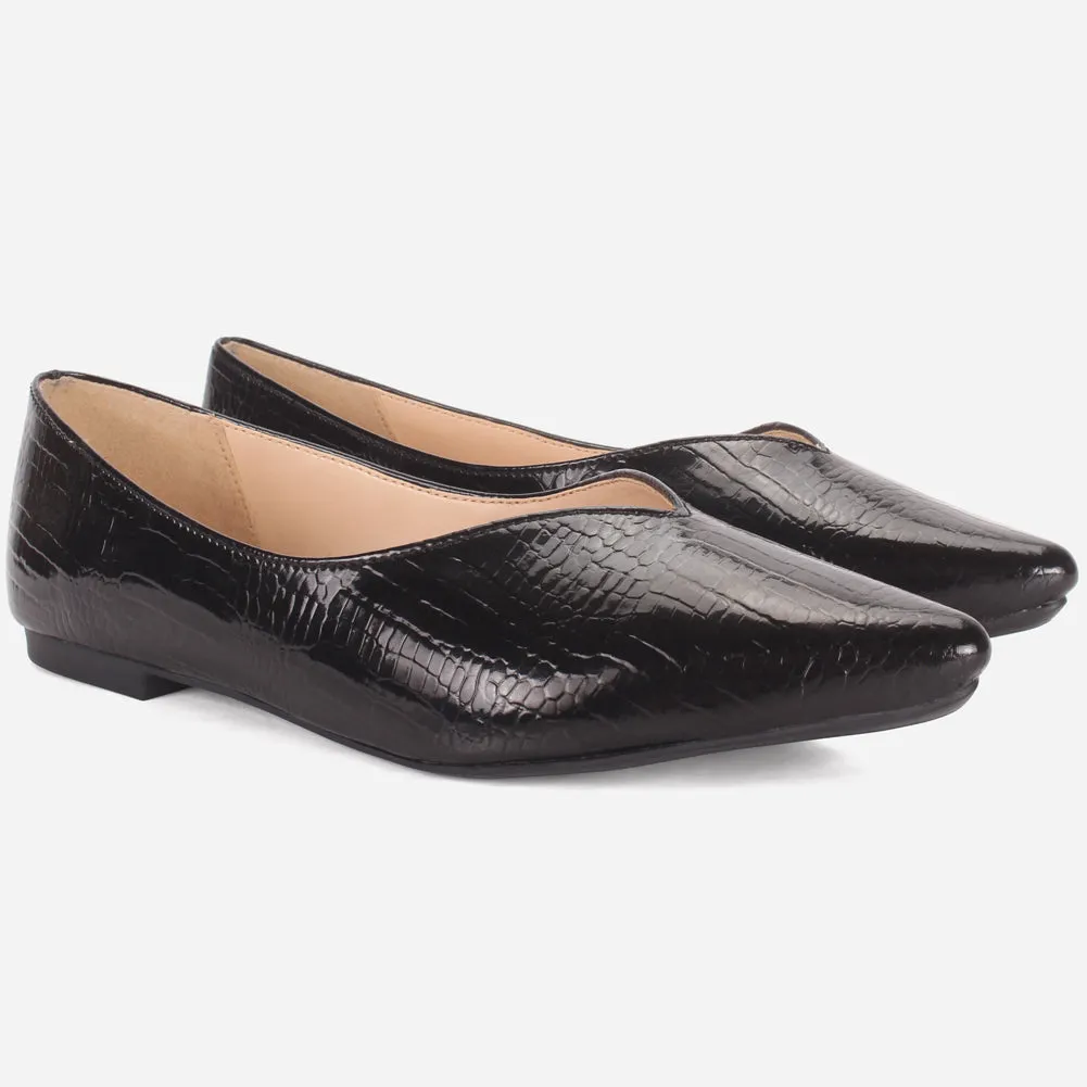 Women's "GLIZ" Pointed Toe Decorated Flat Pumps