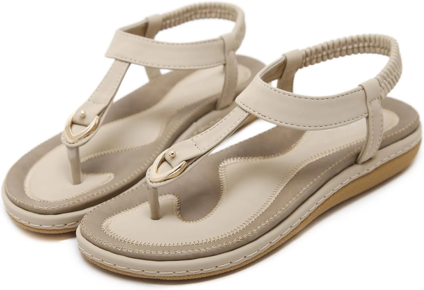 Women's Sandals Bohemia Summer Vintage Beach Flats Beaded Ankle Strappy Sandal Athletic Hiking Sandals Outdoor Walking Sandals