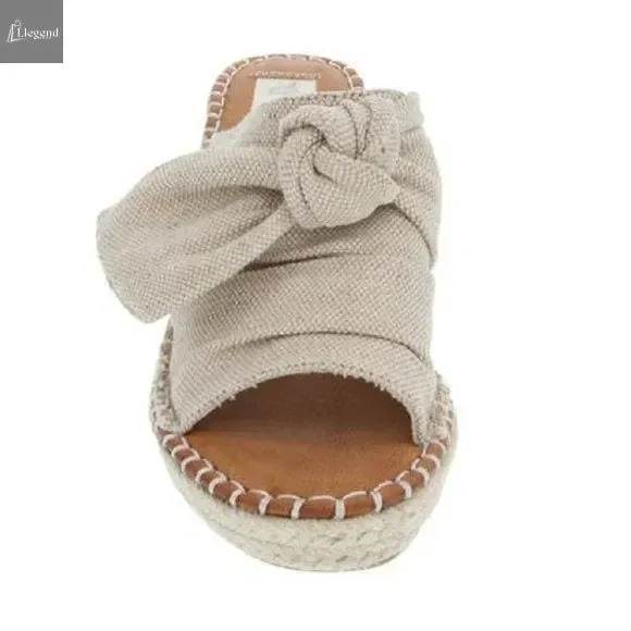 Womens Sandals - High Heel Slip-on Wedge Shoes (size 7.5)