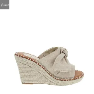 Womens Sandals - High Heel Slip-on Wedge Shoes (size 7.5)