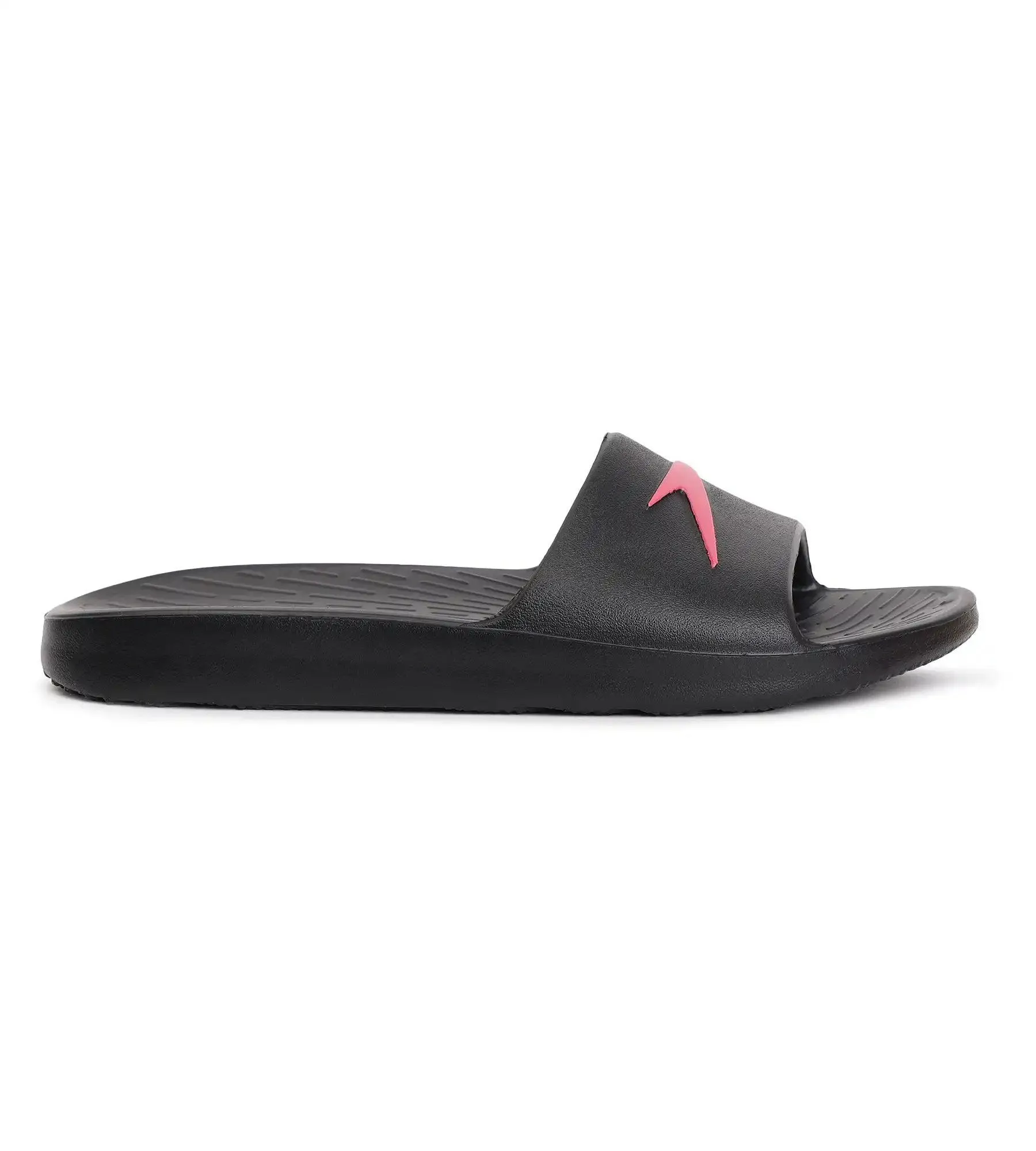 Women's Single Colour Slides - Black & Raspberry Fill