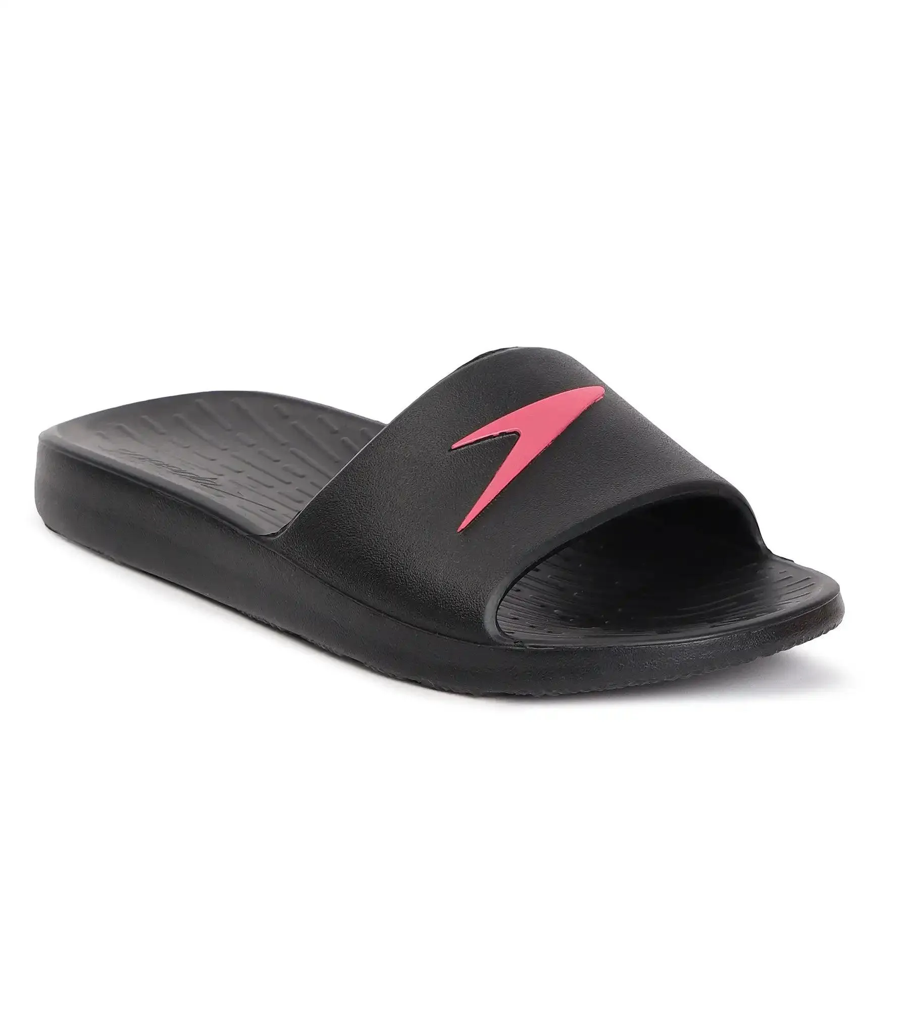 Women's Single Colour Slides - Black & Raspberry Fill